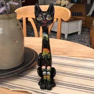 Unique Vintage Ceramic Cat Statue